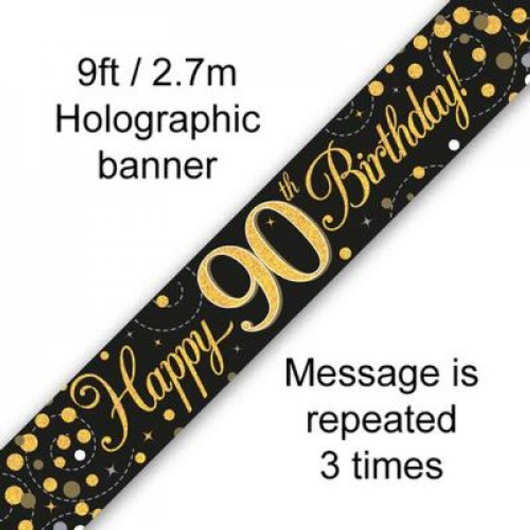 Banner 2.7M Sparkling Fizz Black & Gold 90