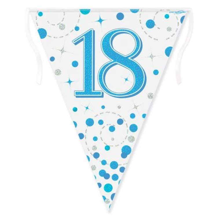 Flag Bunting Sparkling Fizz Blue 18