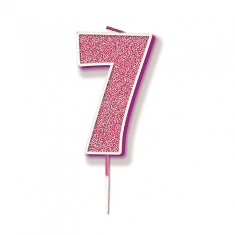 Candle 7.5cm GLITTER #7 PINK P1