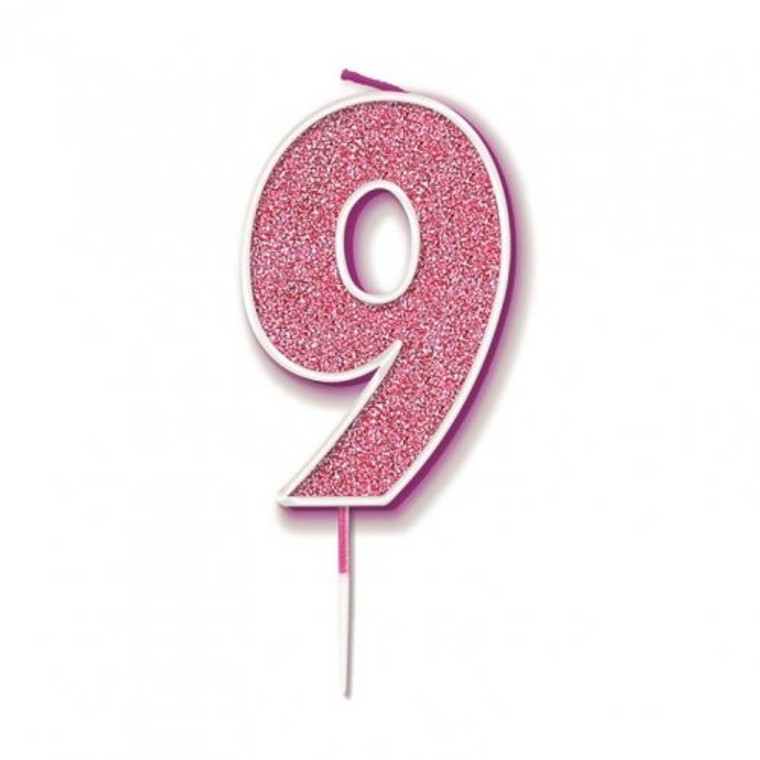 Candle 7.5cm GLITTER #9 PINK P1