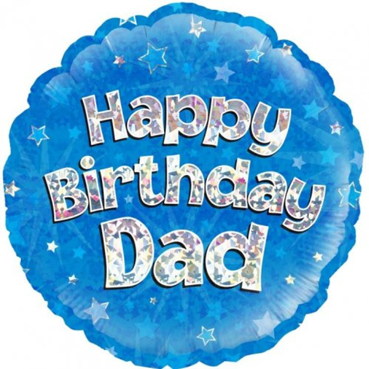 Foil Balloon 18" Blue Happy Birthday  Dad