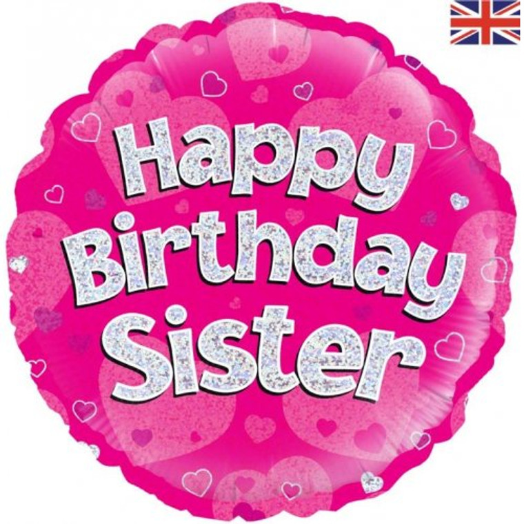 Foil Balloon 18" Happy Birthday Sister