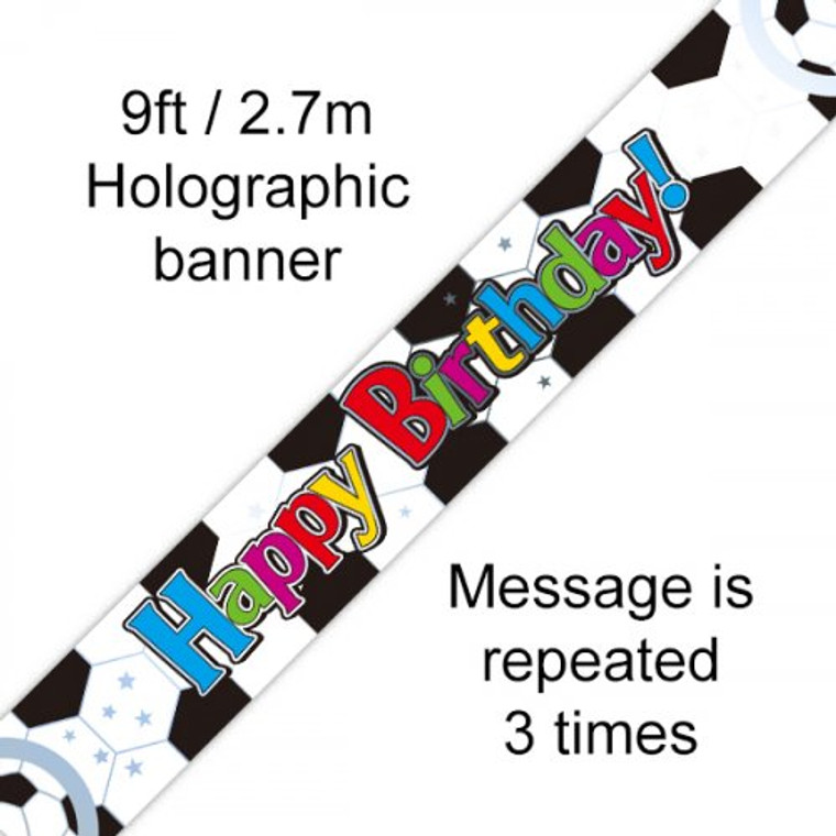 Banner 2.7M Happy Birthday Football