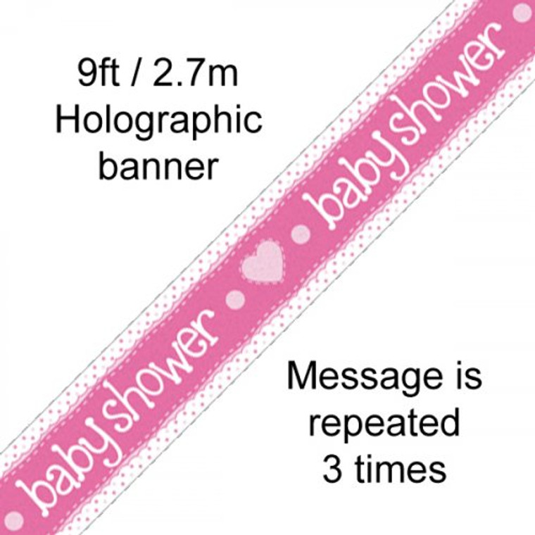 Banner 2.7M Baby Shower Pink Banner