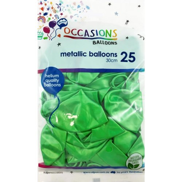 Metallic Lime 30cm Balloons P25