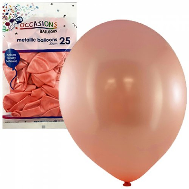 Metallic Rose Gold 30cm Balloons P25