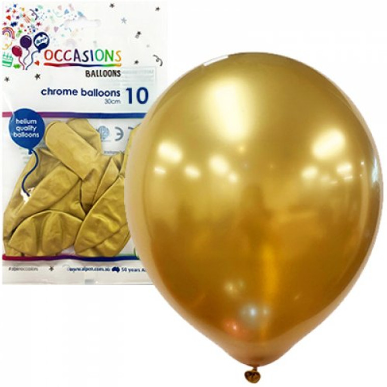 Chrome Gold 30cm Balloons P10