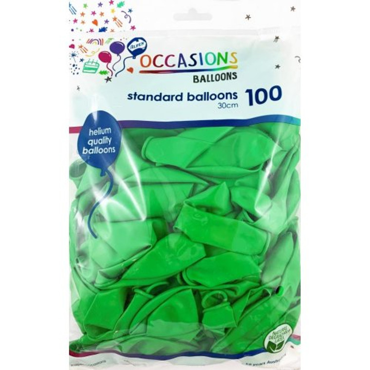 Green 30cm Balloons Bag 100