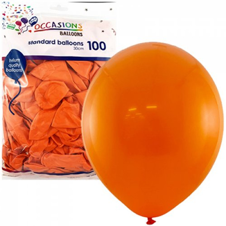 Orange 30cm Balloons Bag 100