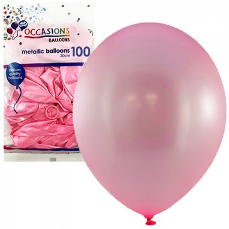 Metallic Light Pink 30cm Balloons Bag 100