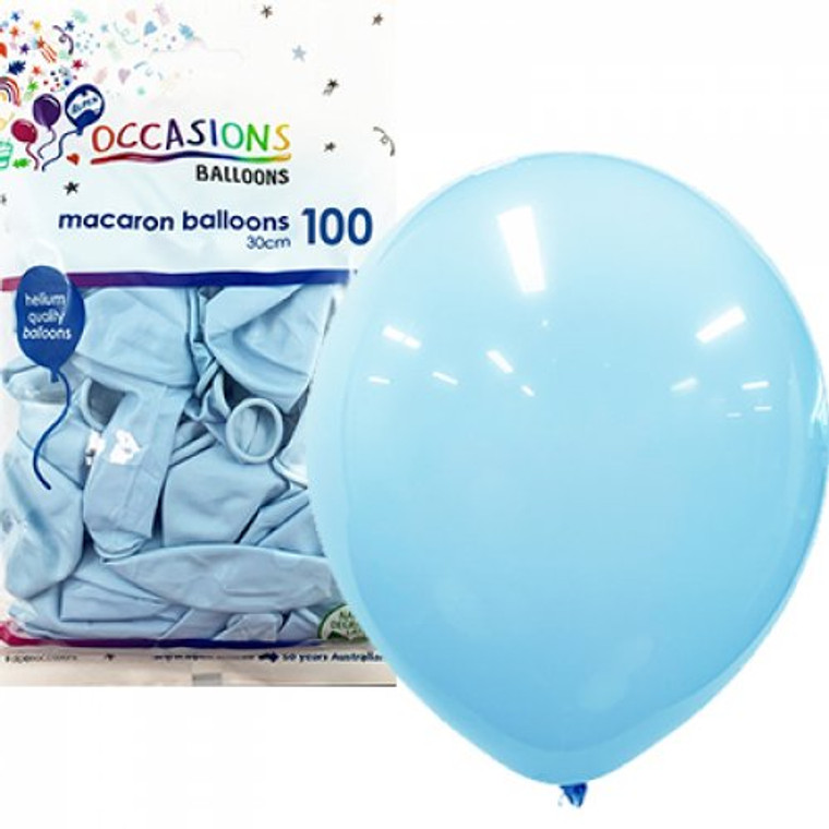 Macaron Light Blue 30cm Balloons Bag 100