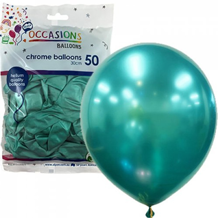 Chrome Green 30cm Balloons Bag 50
