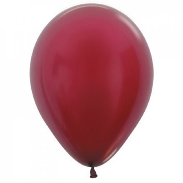Metallic Burgundy 30cm Sempertex Balloons Bag 100
