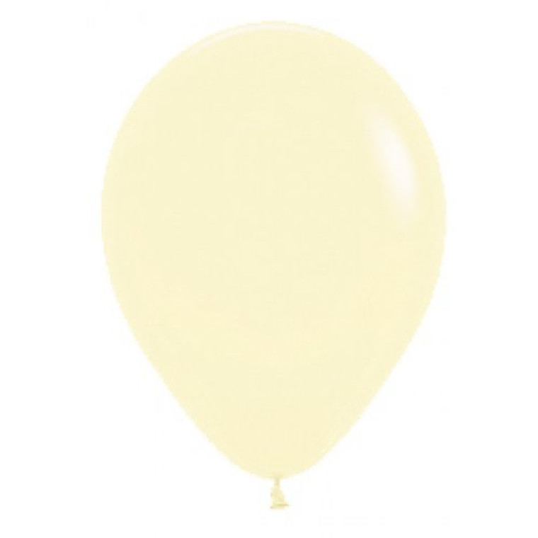 Matte Pastel Yellow 12cm Sempertex Balloons Bag 100