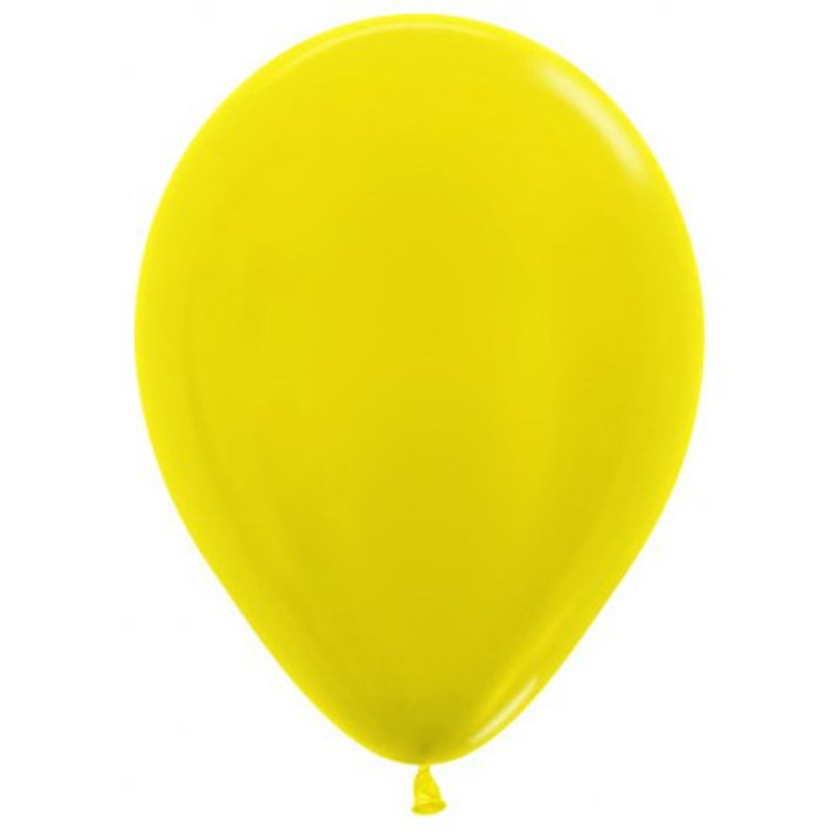Metallic Yellow 12cm Sempertex Balloons Bag 100