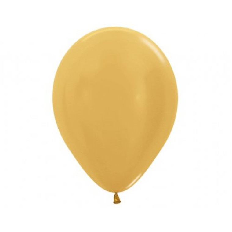 Metallic Gold 12cm Sempertex Balloons Bag 100