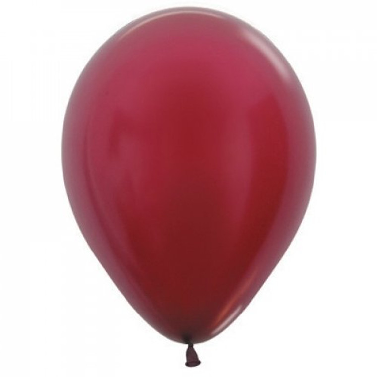 Metallic Burgundy 12cm Sempertex Balloons Bag 100
