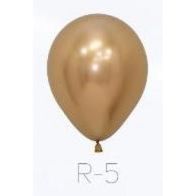 Reflex Gold 12cm Sempertex Balloons Bag 50