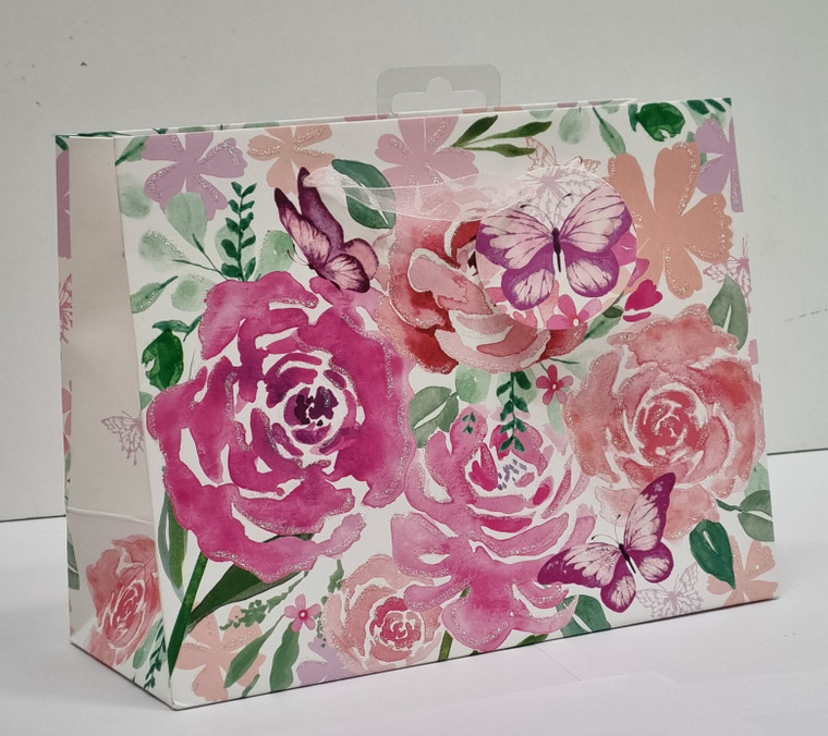 Fsc Medium Floral Watercolour Bag 1pc 23cm