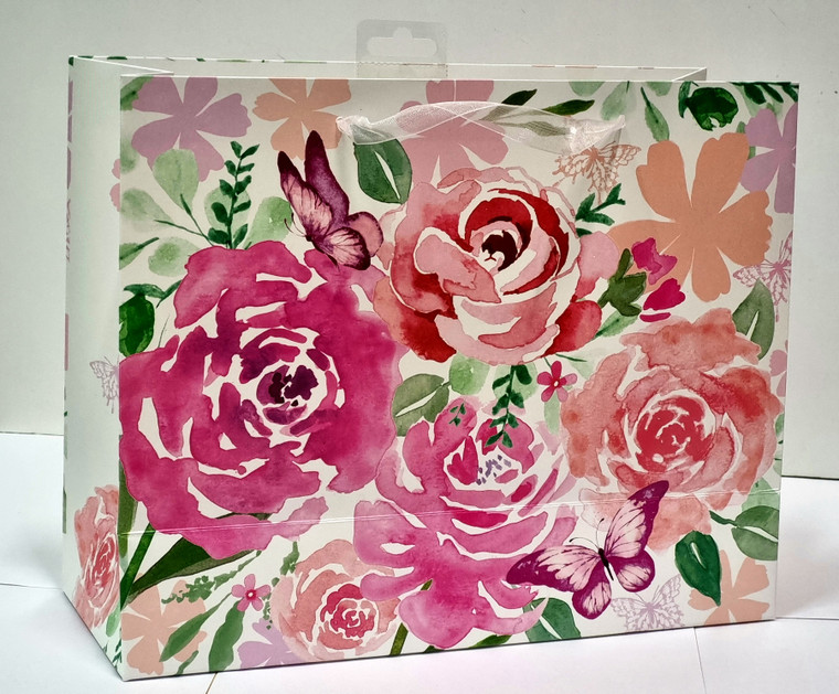 Fsc Mix Large Floral Watercolour Bag 1pc 26cm