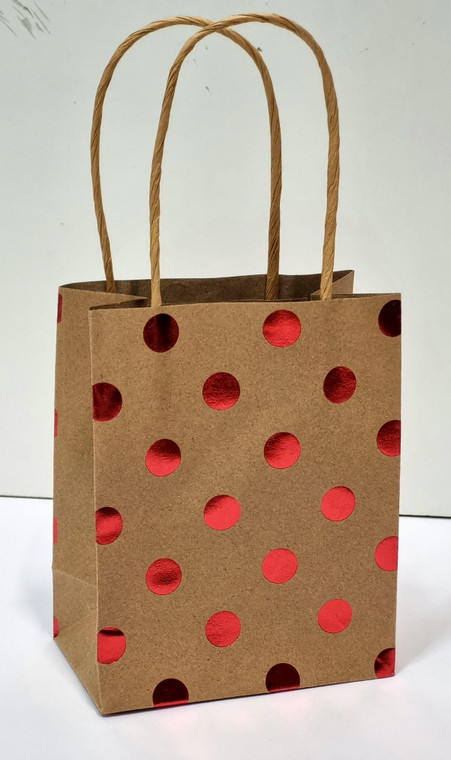 Fsc Mix Small Spots Red Foil Kraft Bag 1pc 13.5cm