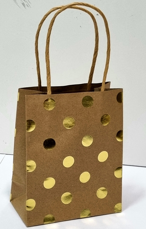 Fsc Mix Small Spots Gold Foil Kraft Bag 1pc 13.5cm