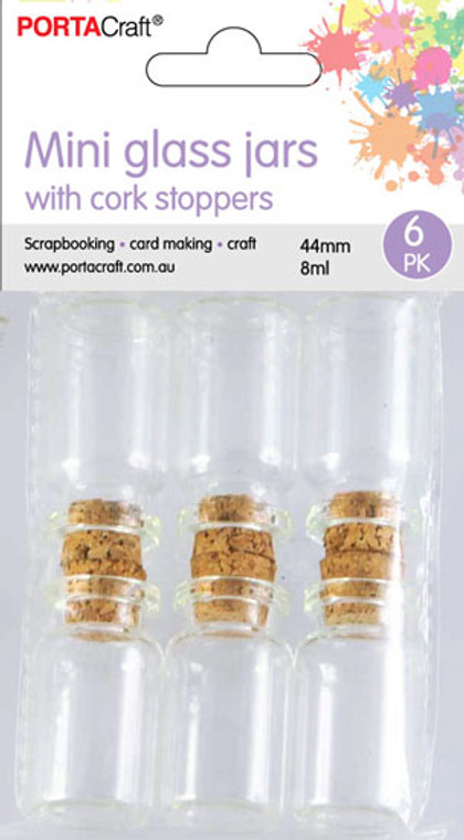 Mini Glass Jars with Cork Stoppers 6pk 8ml