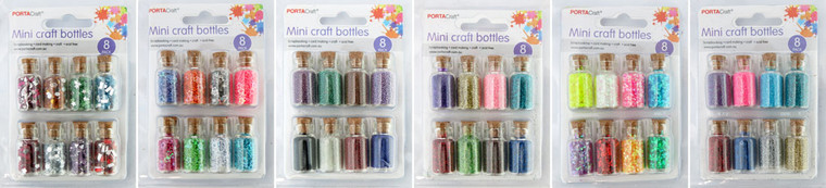 Mini Glitter Craft Bottles 8pk 3ml