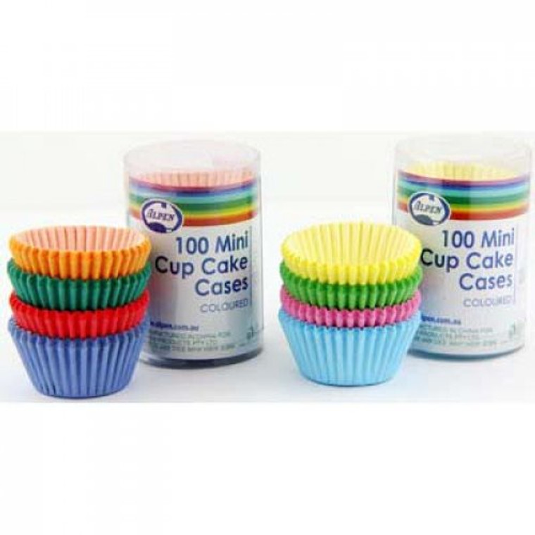 Mini Cup Cake Cases Coloured (30x20mm) Pack100