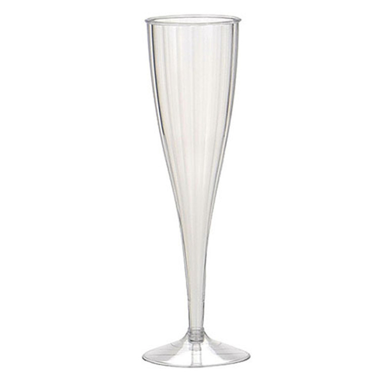 Heavy Duty Plastic Champagne Flutes Clear 150ml (10Pkts x 10)