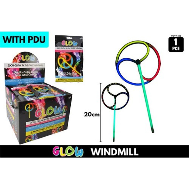 1Pce Glow In The Dark Windmill 20Cm