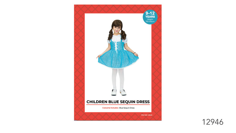 Children Blue Sparkle Dress Costume