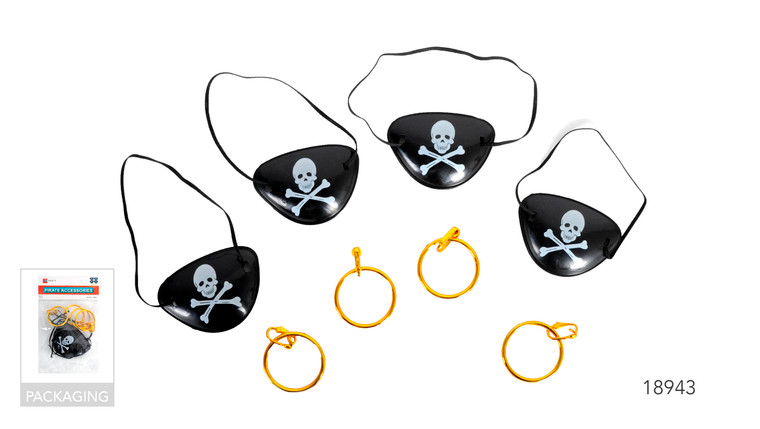 Pirate Eye patches and Earrings Set