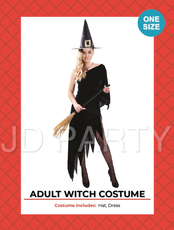Adult Witch Costume One Shoulder