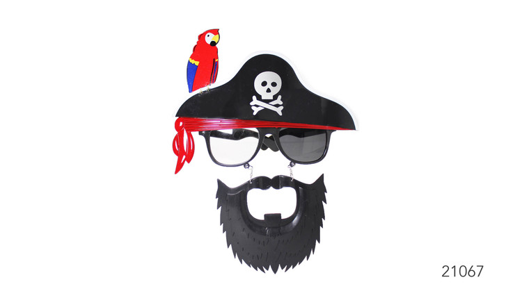 Party Glasses Pirate with Parrot and Beard