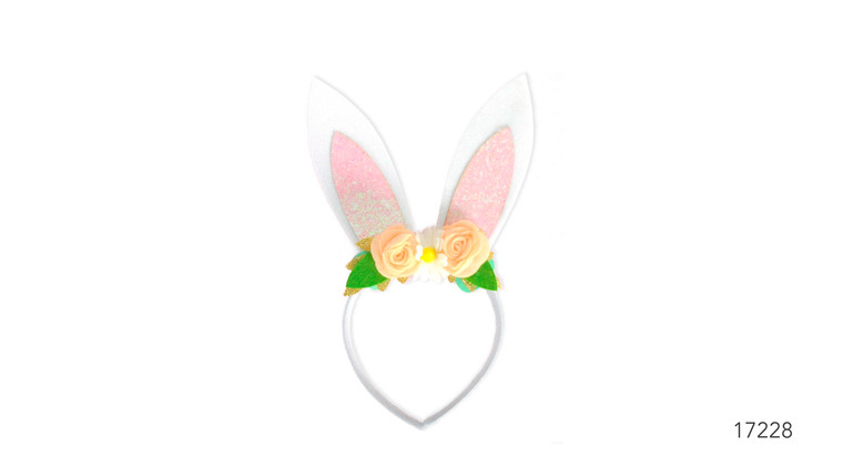 Deluxe Bunny With Flowers Headband