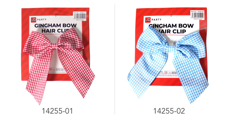 Gingham Bow Hair Clip