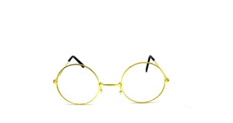 Party Glasses Hippie (S) (Clear with gold rim)