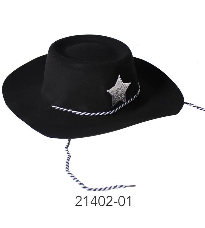 Plastic County Sherriff Hat (Black)