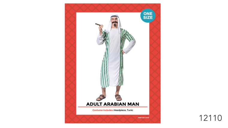The Adult Arab Man Costume Green Stripe