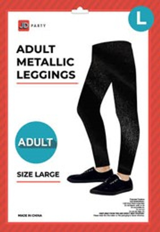 Adult Black Metallic Leggings (L/XL)