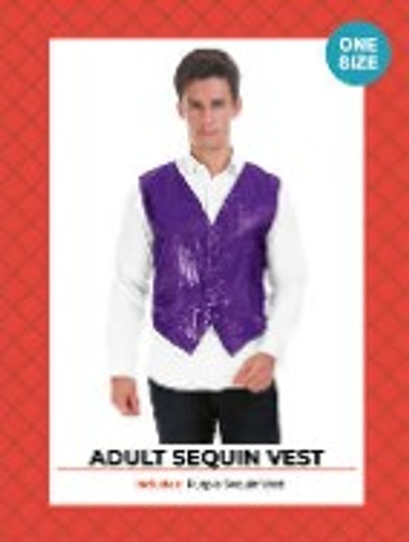 Mens Sequin Vest  Purple