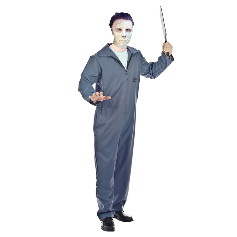 Adult Seriel Killer Grey Jumpsuit Costume