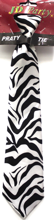 Tie - White Zebra Pattern