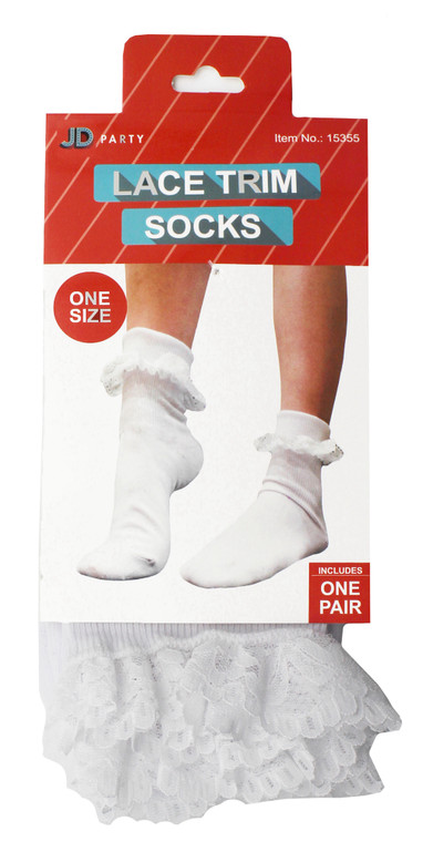 Lace Trim White Socks