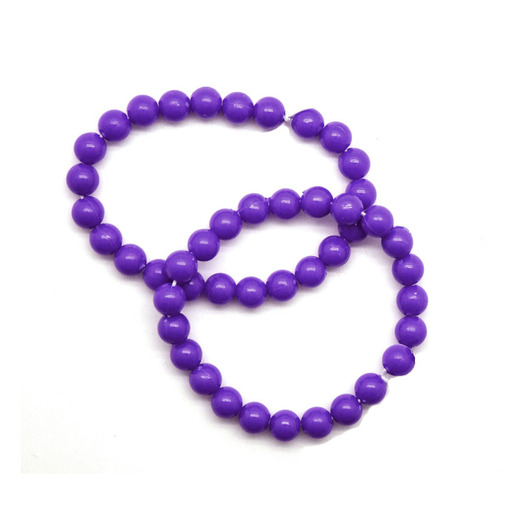 Neon Beaded Bracelet Purple 2pk