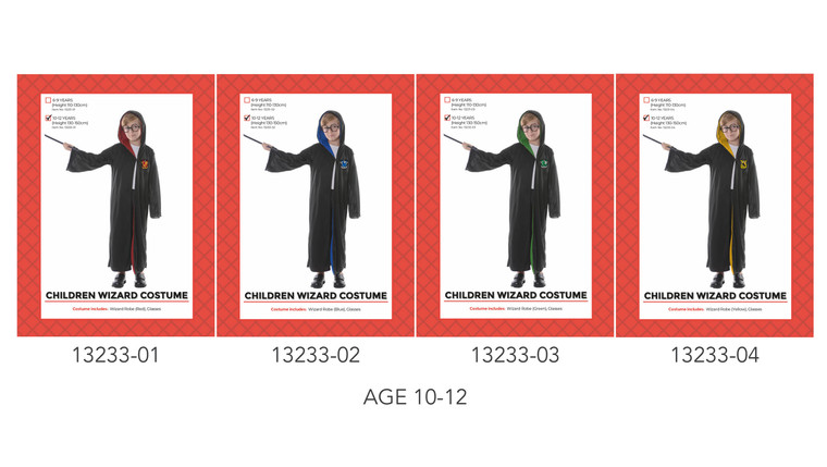 Harry The Wizard Children Costume 10-12 Years