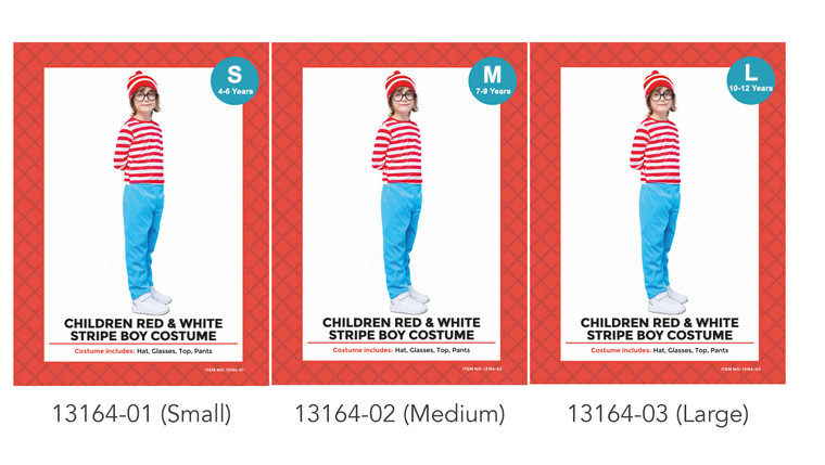 W  Red & White Stripe Boy Costume Set
