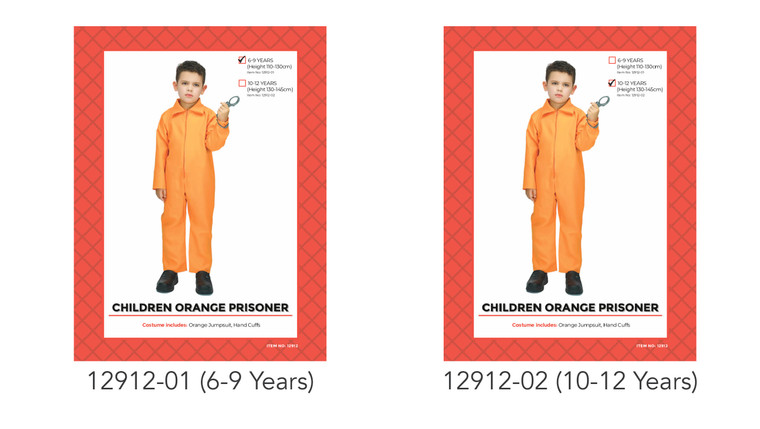 Children Orange Prisoner Costume