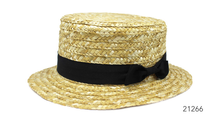 1920s Gatsby Hat Black Ribbon)